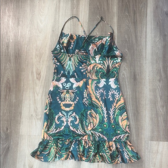 Floral Patterned Dress with Ruffle Hem - Picture 5 of 6